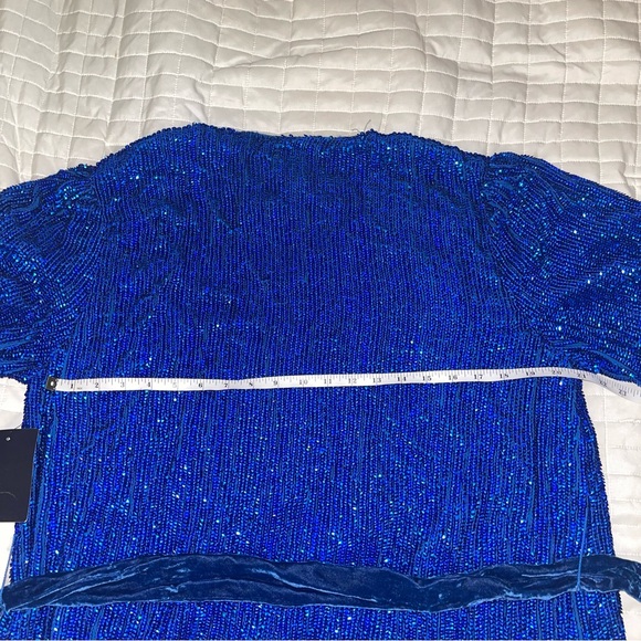 NEW❗️Retrofete Audrey Shimmery Robe Wrap Dress in Royal Blue 💙 - Picture 11 of 12